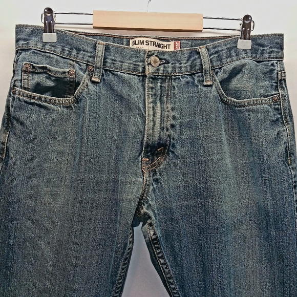 Levi's 514 Jeans Mens 36 X 30 Slim Straight Blue Denim - Picture 2 of 10